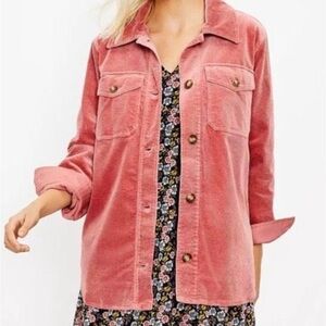 Corduroy Button Front Jacket Shacket